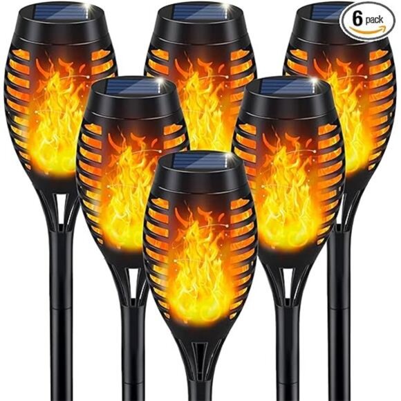 Solar Lights Outdoor, Solar Torch Light with Flickering Flame - Picture 7 of 7